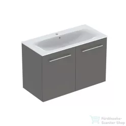  Geberit SELNOVA SQUARE 100x50,2 cm-es mosdó és 2 ajtós alsószekrény kombináció,matt láva 501.261.00.1