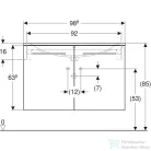 Geberit SELNOVA SQUARE 100x50,2 cm-es mosdó és 2 ajtós alsószekrény kombináció,matt láva 501.261.00.1