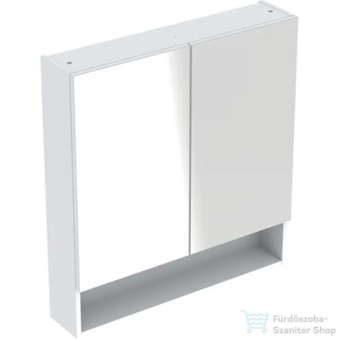 Geberit SELNOVA SQUARE 58,8x85 cm-es kétajtós tükrös szekrény,fényes fehér 501.264.00.1
