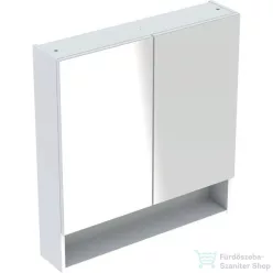   Geberit SELNOVA SQUARE 78,8x85 cm-es kétajtós tükrös szekrény,fényes fehér 501.268.00.1