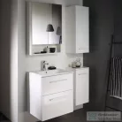 Geberit SELNOVA SQUARE 78,8x85 cm-es kétajtós tükrös szekrény,fényes fehér 501.268.00.1