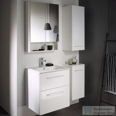 Geberit SELNOVA SQUARE 78,8x85 cm-es kétajtós tükrös szekrény,fényes fehér 501.268.00.1