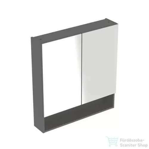 Geberit SELNOVA SQUARE 78,8x85 cm-es kétajtós tükrös szekrény,matt láva 501.269.00.1