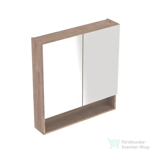 Geberit SELNOVA SQUARE 78,8x85 cm-es kétajtós tükrös szekrény,hikoridió 501.270.00.1