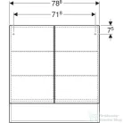 Geberit SELNOVA SQUARE 78,8x85 cm-es kétajtós tükrös szekrény,hikoridió 501.270.00.1