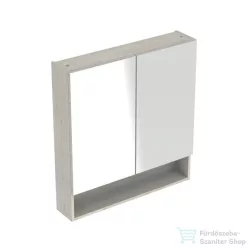   Geberit SELNOVA SQUARE 78,8x85 cm-es kétajtós tükrös szekrény,világos hikoridió 501.271.00.1