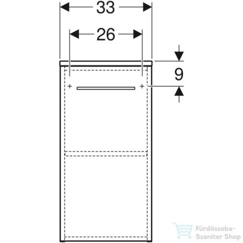 Geberit SELNOVA SQUARE 33x29,7x65 cm-es 1 ajtós oldalsó szekrény,hikoridió 501.274.00.1