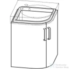 Geberit SELNOVA COMPACT 69x55 cm-es 2 ajtós íves alsószekrény sarokmosdóhoz,matt/fényes fehér 501.486.00.1