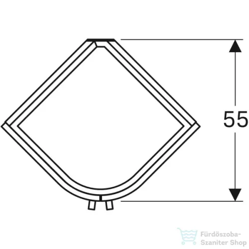 Geberit SELNOVA COMPACT 69x55 cm-es 2 ajtós íves alsószekrény sarokmosdóhoz,matt/fényes fehér 501.486.00.1