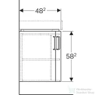Geberit SELNOVA COMPACT 69x55 cm-es 2 ajtós íves alsószekrény sarokmosdóhoz,matt/fényes fehér 501.486.00.1