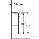 Geberit SELNOVA COMPACT 34,8x25,2x60,4 cm-es 1 ajtós alsószekrény 40 cm-es mosdóhoz,matt/fényes fehér 501.488.00.1