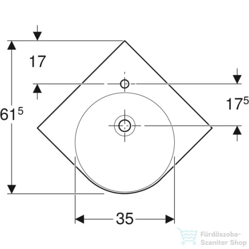 Geberit SELNOVA COMPACT 69,5x61,5 cm-es íves sarokmosdó,fehér 501.508.00.7