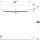 Geberit SELNOVA COMPACT 69,5x61,5 cm-es íves sarokmosdó,fehér 501.508.00.7
