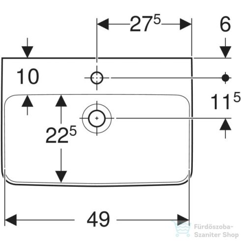 Geberit SELNOVA COMPACT 55x37 cm-es mosdó,fehér 501.509.00.7