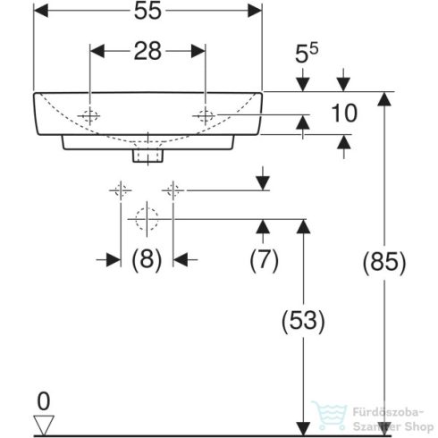 Geberit SELNOVA COMPACT 55x37 cm-es mosdó,fehér 501.509.00.7