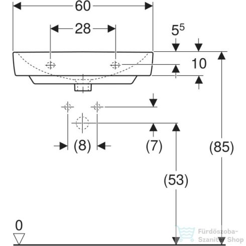 Geberit SELNOVA COMPACT 60x37 cm-es mosdó,fehér 501.511.00.7