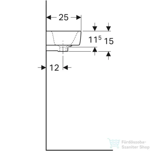 Geberit SELNOVA COMPACT 40x25 cm-es mosdó jobb oldali csaplyukkal,fehér 501.517.00.7