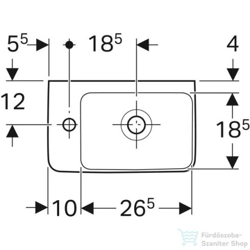 Geberit SELNOVA COMPACT 40x25 cm-es mosdó bal oldali csaplyukkal,fehér 501.518.00.7