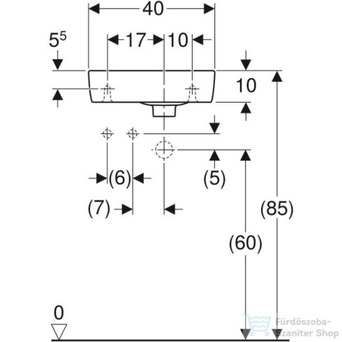 Geberit SELNOVA COMPACT 40x25 cm-es mosdó bal oldali csaplyukkal,fehér 501.518.00.7