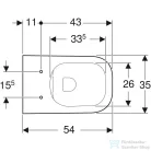 Geberit SELNOVA SQUARE perem nélküli mélyöblítésű fali wc,fehér 501.546.01.1