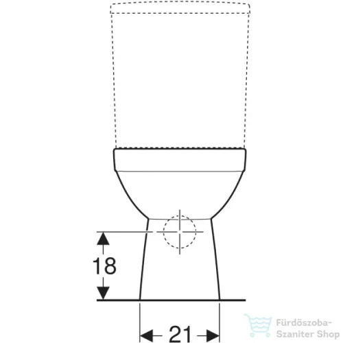 Geberit SELNOVA SQUARE hátsó kifolyású,perem nélküli mélyöblítéses monoblokkos wc,fehér 501.563.01.7