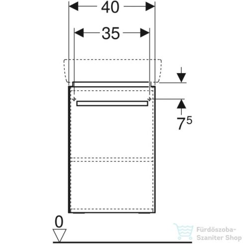 Geberit SELNOVA COMPACT 40x34 cm-es 1 ajtós alsószekrény szerviztérrel,matt/fényes világosszürke 501.613.42.1