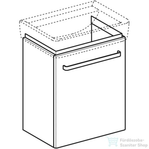 Geberit SELNOVA COMPACT 50x36,7 cm-es 1 ajtós alsószekrény szerviztérrel,matt/fényes fehér 501.614.01.1
