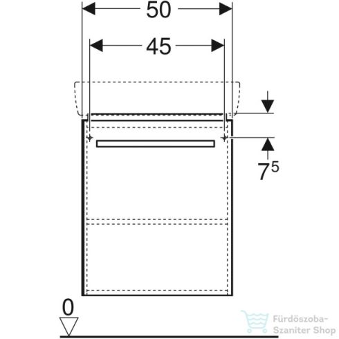 Geberit SELNOVA COMPACT 50x36,7 cm-es 1 ajtós alsószekrény szerviztérrel,matt/fényes fehér 501.614.01.1