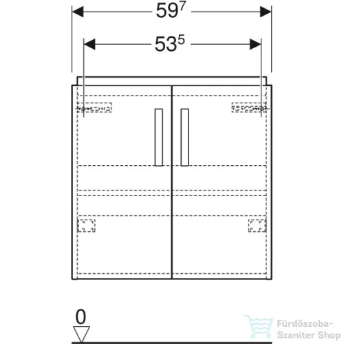 Geberit SELNOVA COMPACT 59,7x39,7x60,5 cm-es 2 ajtós alsószekrény,fényes/matt fehér 501.658.01.1