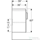 Geberit SELNOVA COMPACT 59,7x39,7x60,5 cm-es 2 ajtós alsószekrény,fényes/matt fehér 501.658.01.1