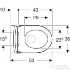 Geberit iCON mélyöblítésű perem nélküli fali wc lecsapódásgátlós ülőkével,matt fehér 501.663.JT.1