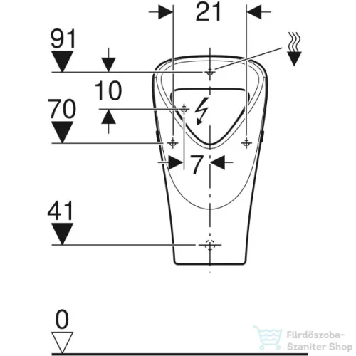 Geberit Selnova hátsó bekötésű vizelde,fehér 501.666.00.1