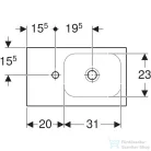 Geberit iCON LIGHT 53x31 cm-es beépíthető mosdó bal oldali csaplyukkal,túlfolyó nélkül,matt fehér 501.833.JT.1