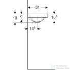 Geberit iCON LIGHT 53x31 cm-es beépíthető mosdó bal oldali csaplyukkal,túlfolyó nélkül,matt fehér 501.833.JT.1