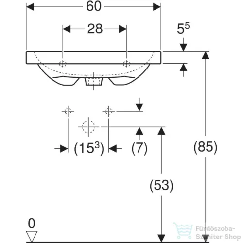 Geberit iCON LIGHT 60x48 cm-es mosdó,fehér 501.834.00.1