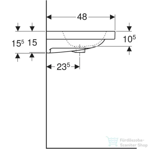 Geberit iCON LIGHT 60x48 cm-es mosdó,fehér 501.834.00.1