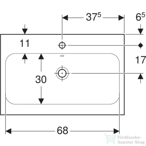 Geberit iCON LIGHT 75x48 cm-es mosdó,fehér 501.835.00.1