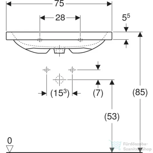 Geberit iCON LIGHT 75x48 cm-es mosdó,fehér 501.835.00.1