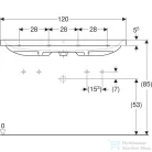 Geberit iCON LIGHT 120x48 cm-es mosdó 2 csaplyukkal,fehér 501.837.00.1