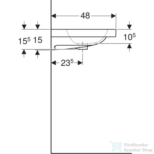 Geberit iCON LIGHT 120x48 cm-es mosdó 2 csaplyukkal,fehér 501.837.00.1