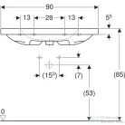Geberit iCON LIGHT 90x48 cm-es mosdó,fehér 501.840.00.1