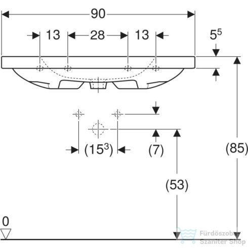 Geberit iCON LIGHT 90x48 cm-es mosdó,fehér 501.840.00.1