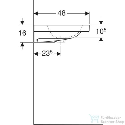 Geberit iCON LIGHT 90x48 cm-es mosdó,fehér 501.840.00.1