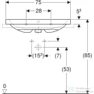 Geberit iCON LIGHT 75x48 cm-es pultra ültethető mosdó,matt fehér 501.848.JT.1