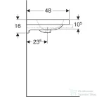 Geberit iCON LIGHT 75x48 cm-es pultra ültethető mosdó,matt fehér 501.848.JT.1