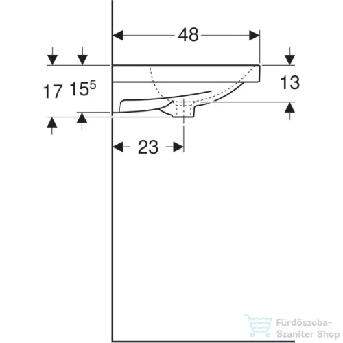 Geberit ACANTO 120x48 cm-es mosdó 2 csaplyukkal,túlfolyó nélkül,fehér 501.880.00.5