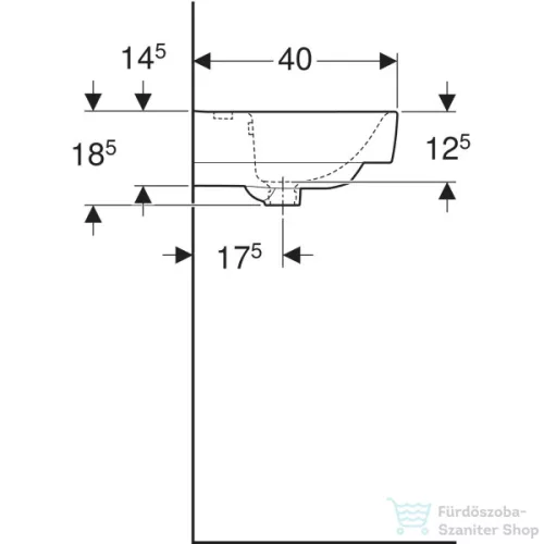 Geberit SELNOVA COMPACT 65x40 cm-es mosdó,fehér 501.890.00.7