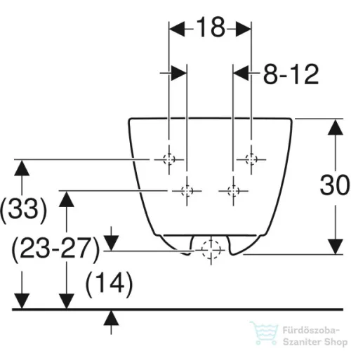 Geberit iCON fali bidé,matt fehér 501.898.JT.1