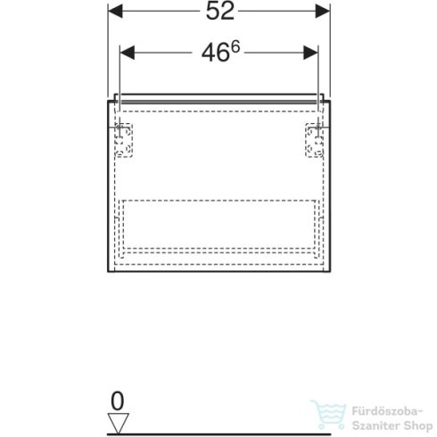 Geberit iCON 52x30,7x41,5 cm-es 1 fiókos alsószekrény,matt láva 502.302.JK.1