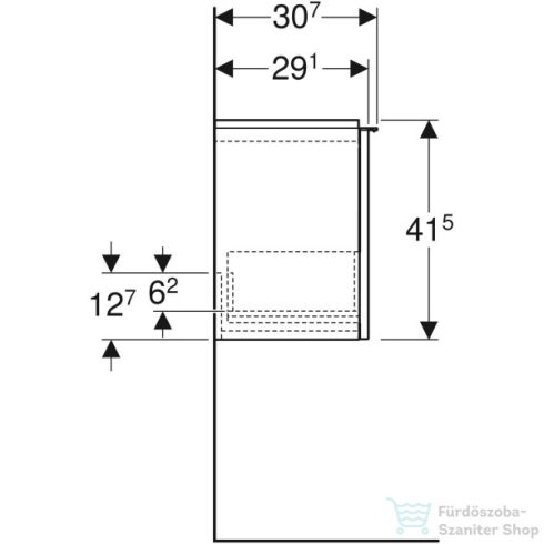 Geberit iCON 52x30,7x41,5 cm-es 1 fiókos alsószekrény,matt láva 502.302.JK.1